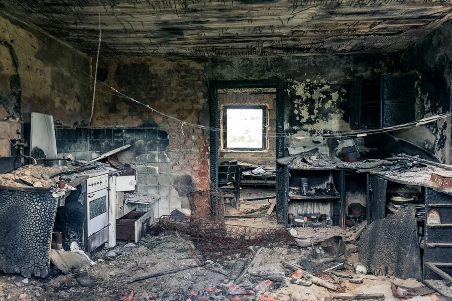 fire damage restoration Minneapolis Minnesota — smoke and soot damage in residential property