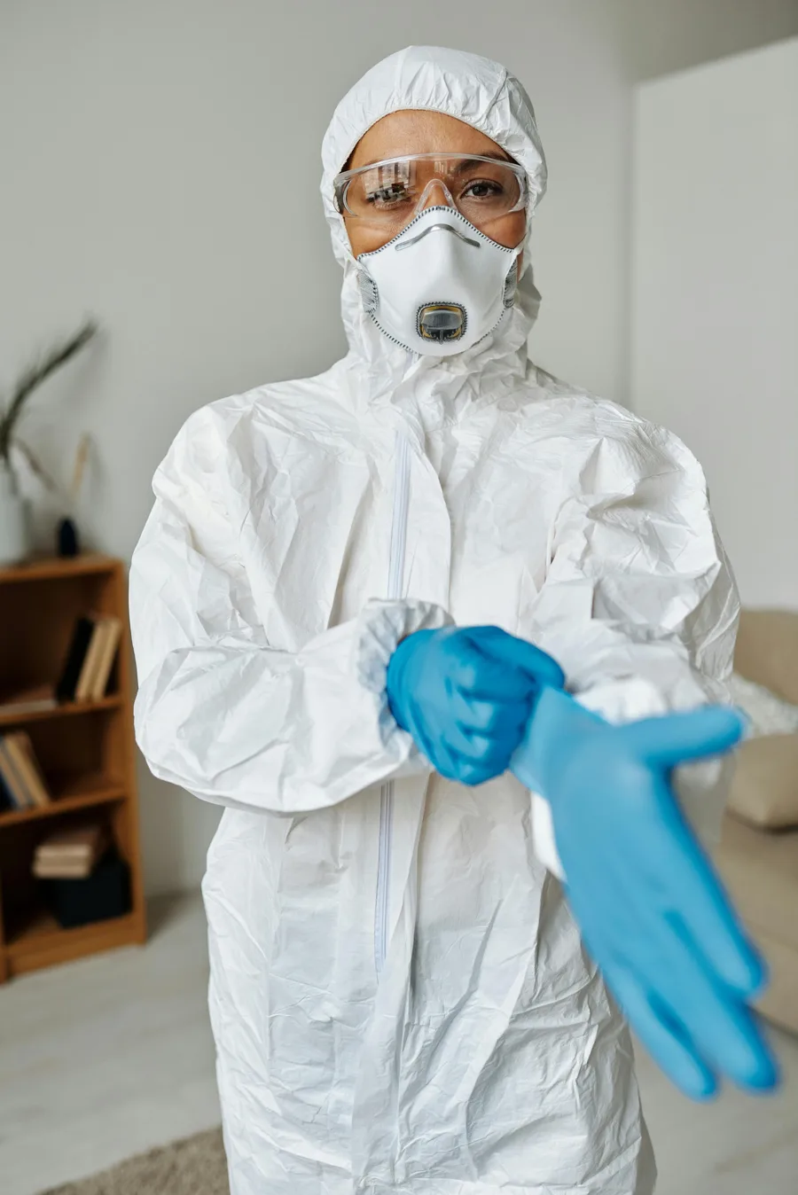 sewage cleanup Minneapolis Minnesota — licensed technician in protective gear responding to sewage backup